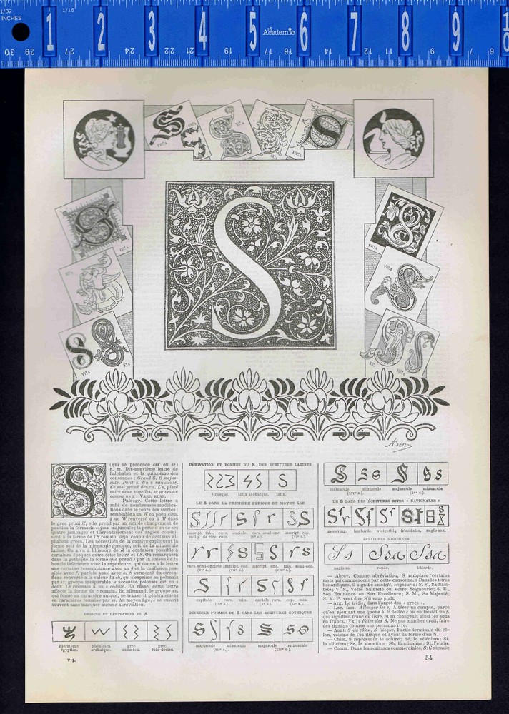 The Letter "S": It's History & Origin -1930s French Leaf