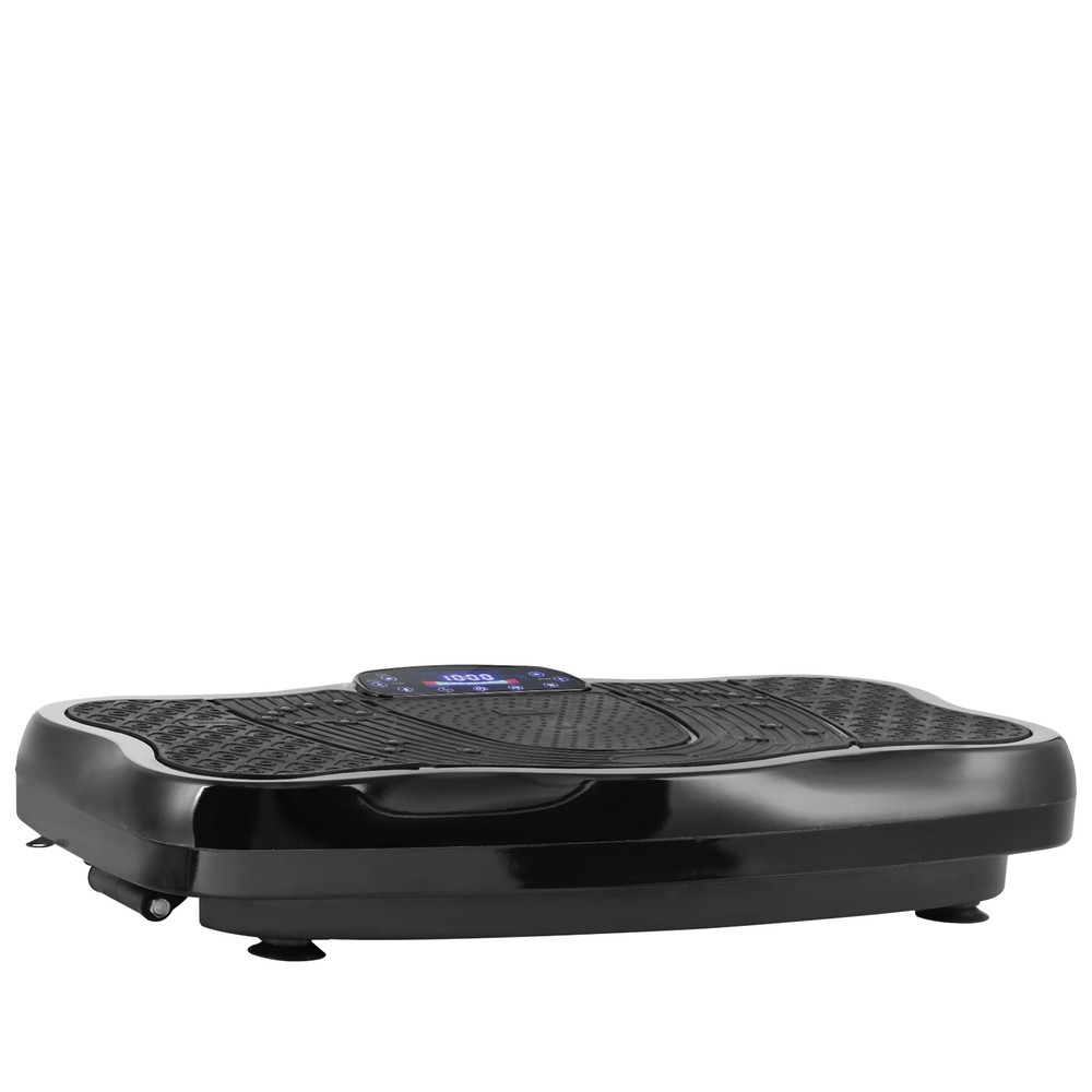 Full Body Workout Vibration Platform Machine wi/ Loop Bands Remote Control Black