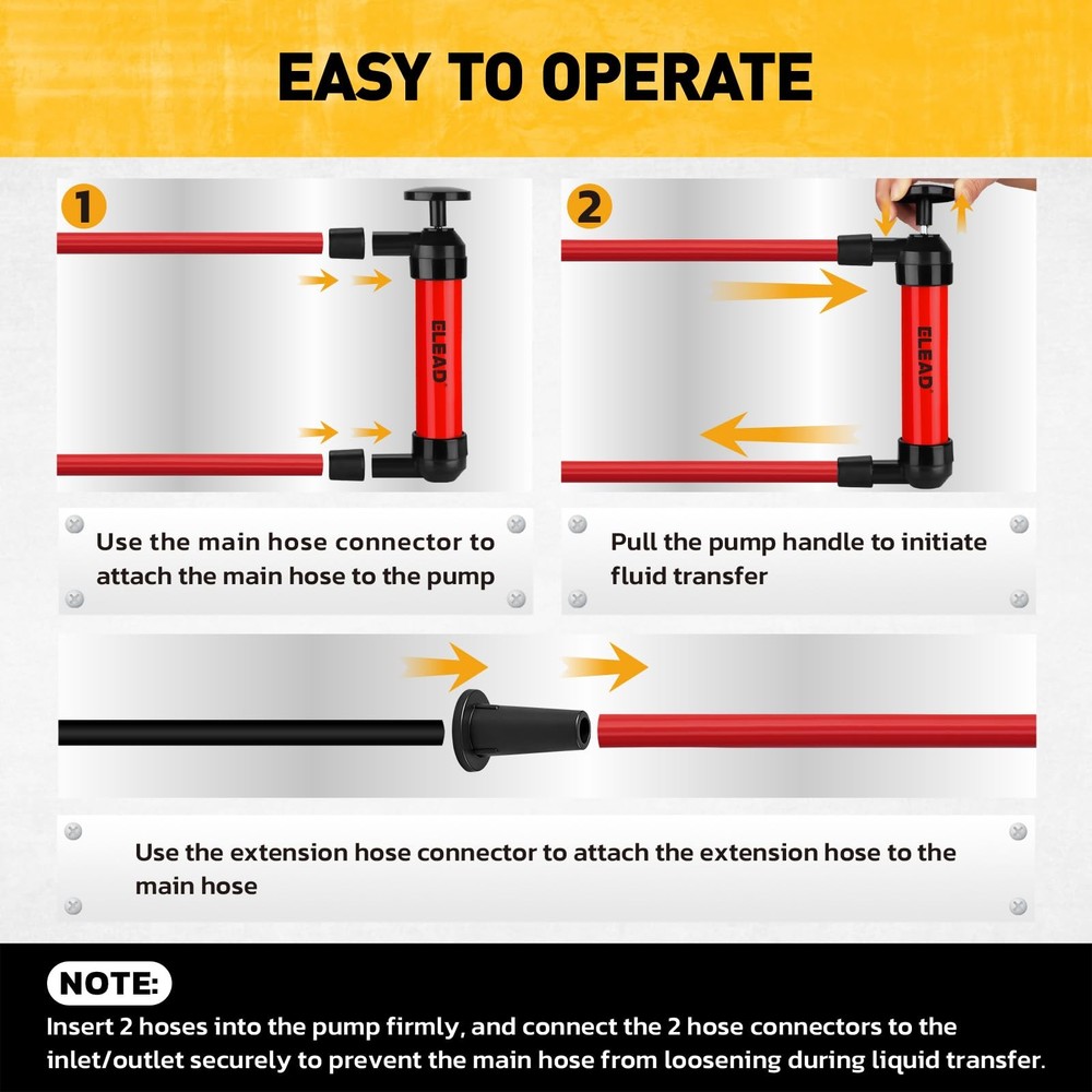 Fluid Transfer Siphon Pump for Gasoline, Multi-Use Liquid Pump,...