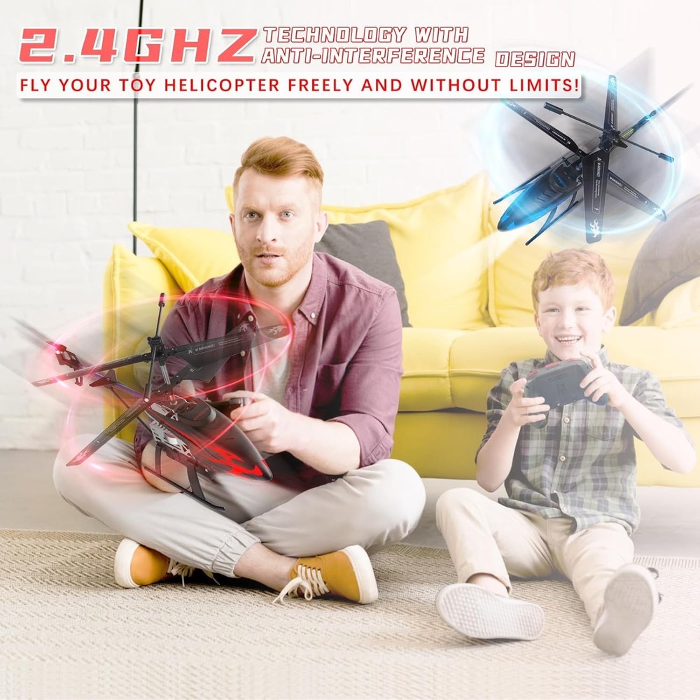 Sturdy Remote Control Helicopter with 30 Mins Flight Time & Fun Light Effects