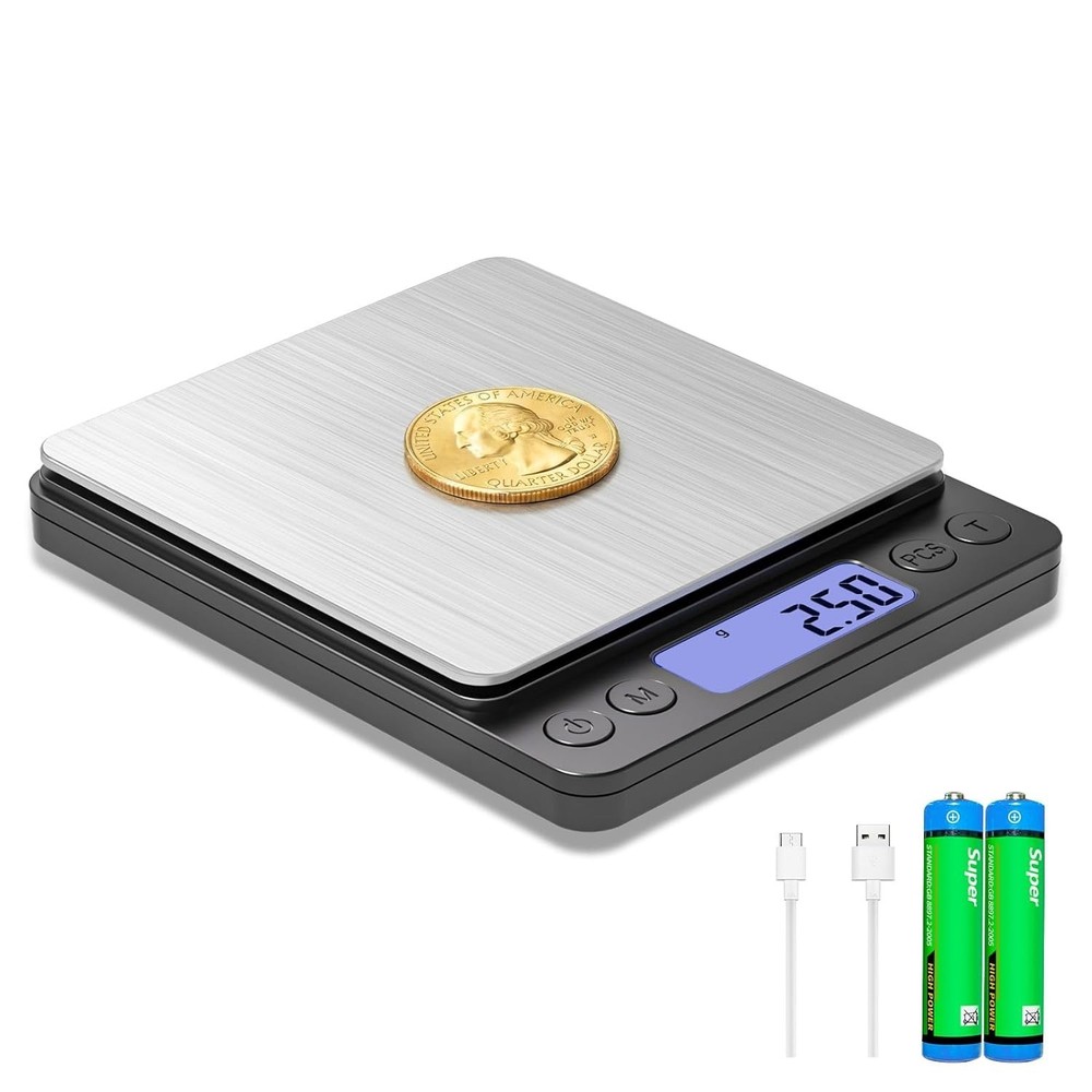 High Precision Coin Scale - 1kg/0.01g with PCS Counting & TARE Function