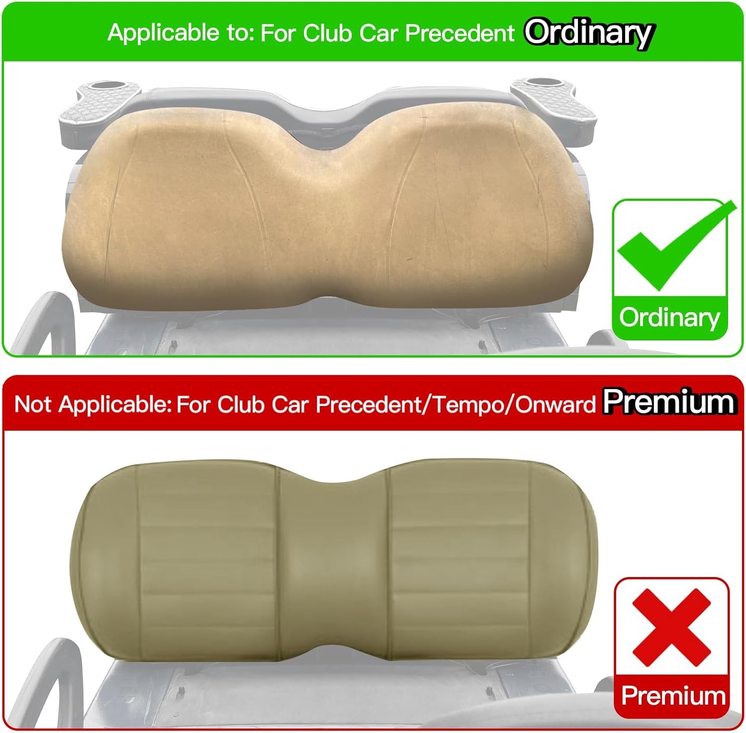 NOKINS Golf Cart Diamond Seat Covers Kit, Fit for Club Car Precedent OEM