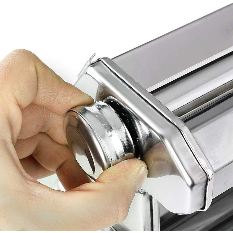 Manual Pasta Maker Machine W/ 7 Thickness Settings & Double Cutter Head New