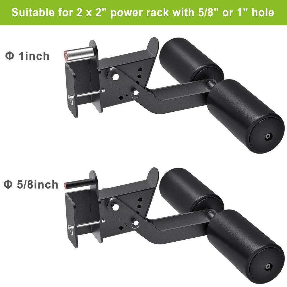 Nordic Hamstring Curl Squat Rack Attachment for 2" x 2" Power Rack with 5/8" ...