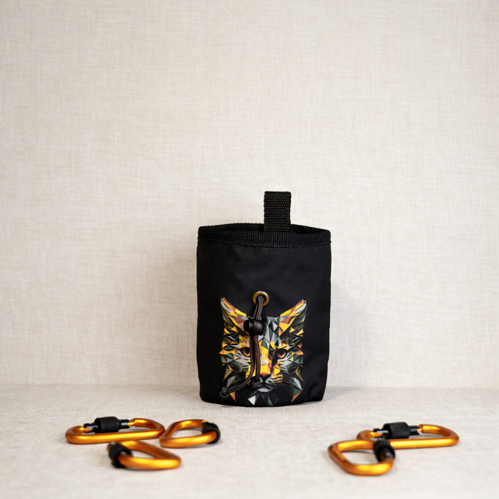 Geometric Wildcat Chalk Bag — Precision Meets Power