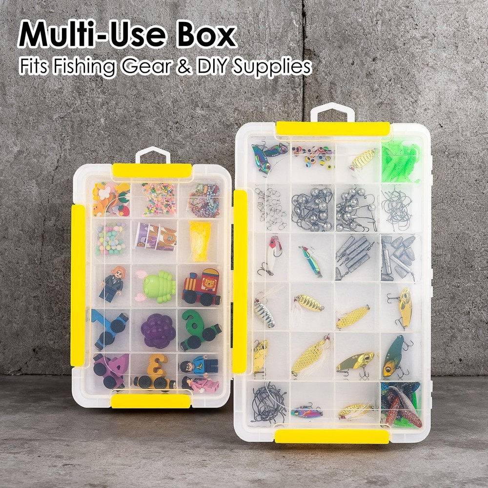 Tackle Boxes, Plastic Tackle Storage Set, 4 Assorted Sizes with Removable Div...