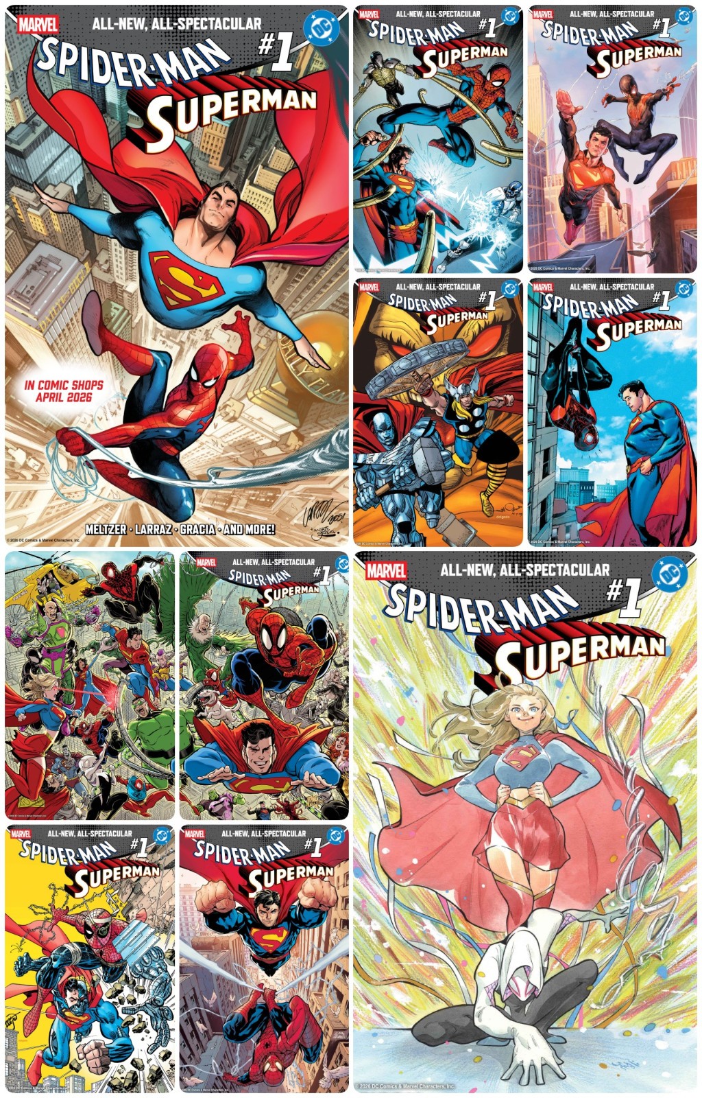 MARVEL/DC: SPIDER-MAN/SUPERMAN #1 *Dang! So Many Covers*[1:25] Presale 04/15/26
