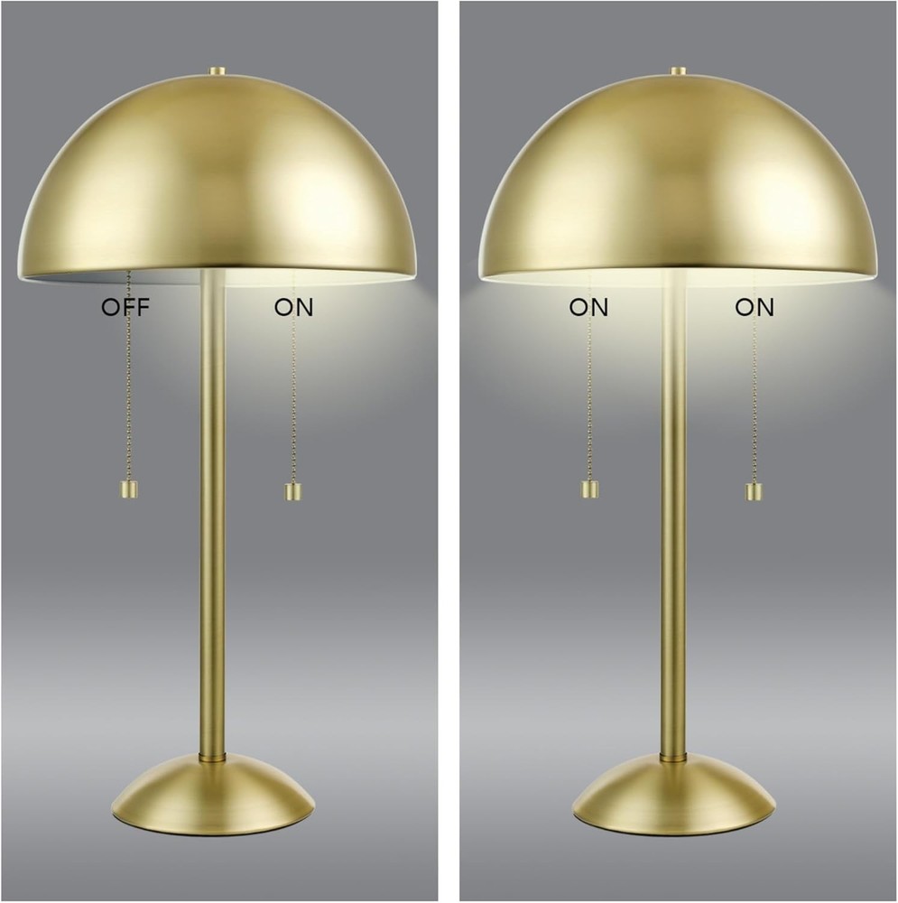 Matte Brass 21 Electric Table Lamp with Double Pull Chain - 2 Lights