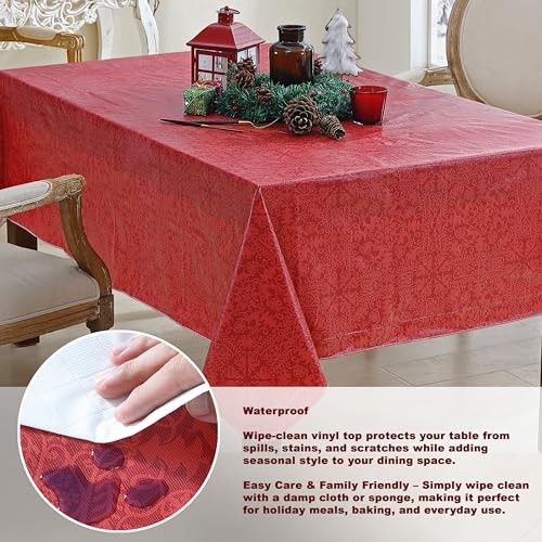 Red Reindeer Damask Christmas 60 x 102 Inch Rectangle 102" x 60" (Rectangular)