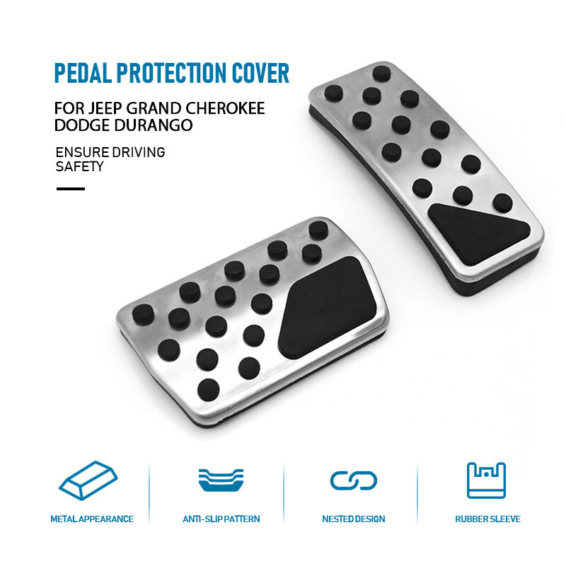2Pcs Gas Brake Pedals Cover Pad For 2011-18 Jeep Grand Cherokee Dodge Durango