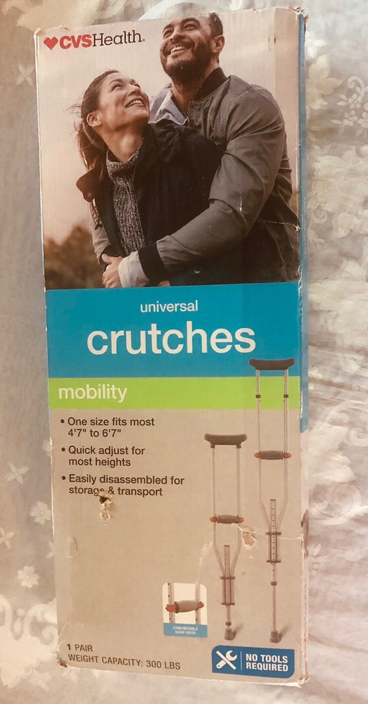 Universal Crutches 4’7-6’7 No Tools Needed ( Gray )