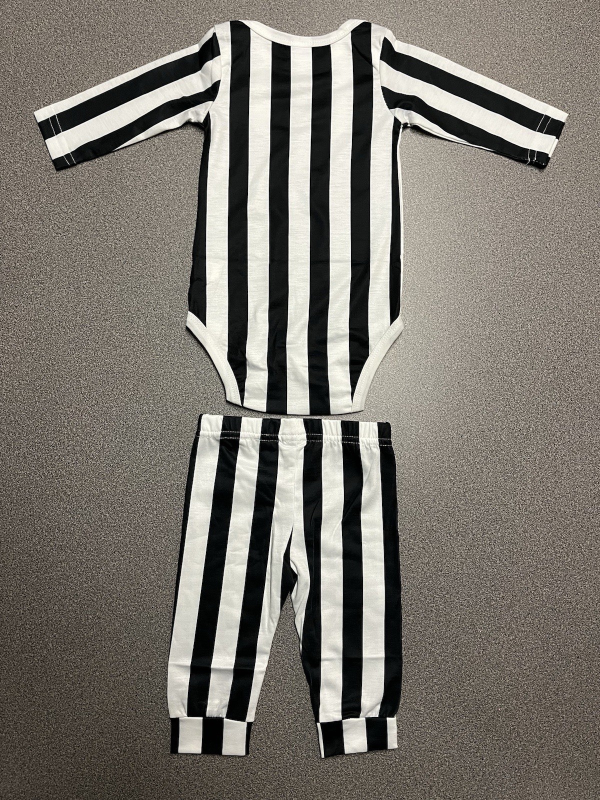 New Beetlejuice Infant Baby Halloween Costume Bodysuit with Printed Tie and Pant
