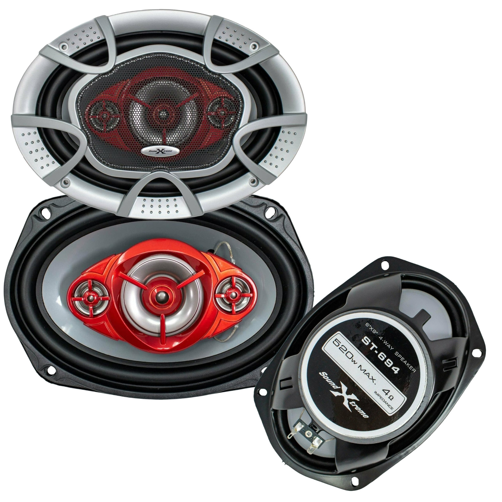 SOUNDXTREAME ST69Z 6"x9" 1040 Watt Pair 4-Way  Car Audio Stereo Coaxial Speakers