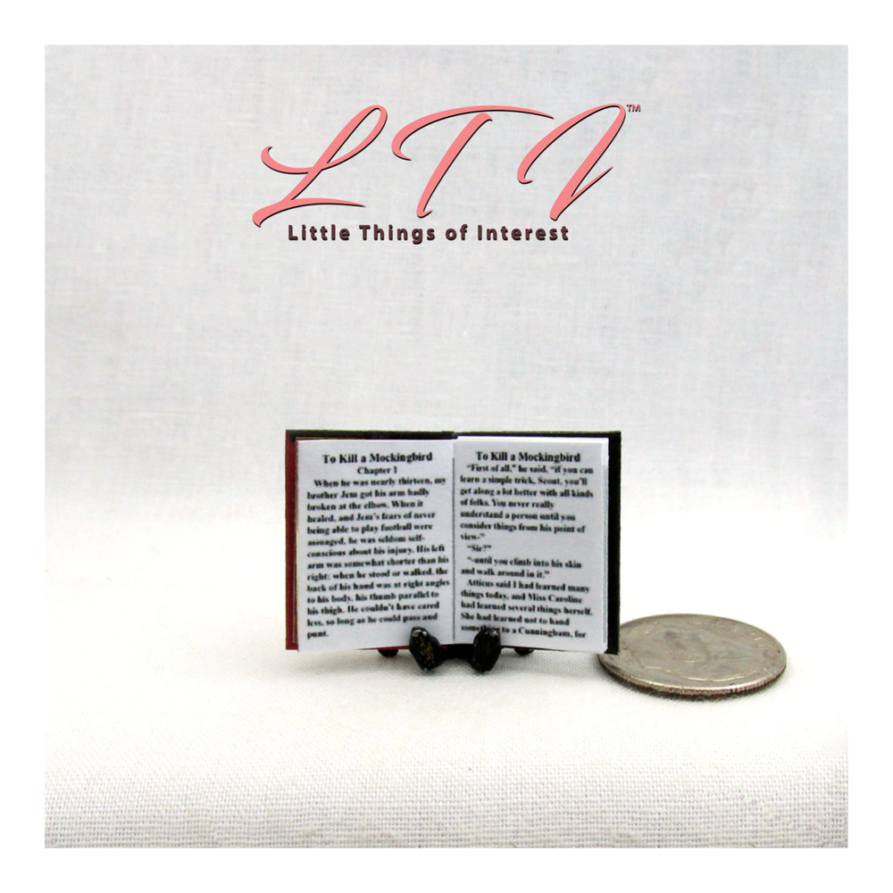 TO KILL A MOCKINGBIRD 1:12 Scale Miniature Readable Illustrated Book