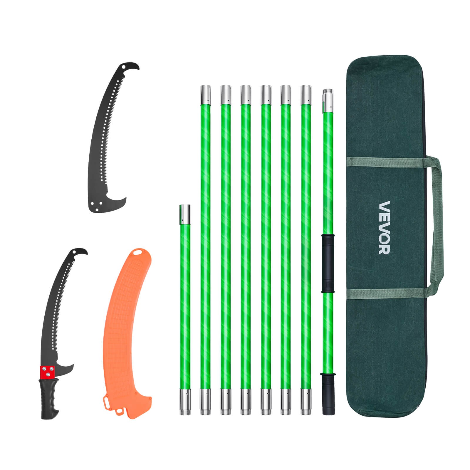 VEVOR Manual Pole Saw Extendable Pole Tree Pruner 3.87-27 ft 65Mn Steel Blade
