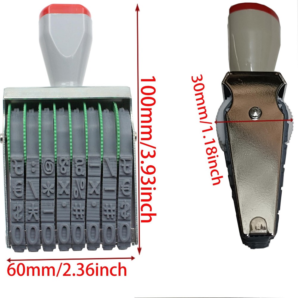 Adjustable Numbers Stamp - Customizable 0-9 Numbers & Symbols, numbering Tool...