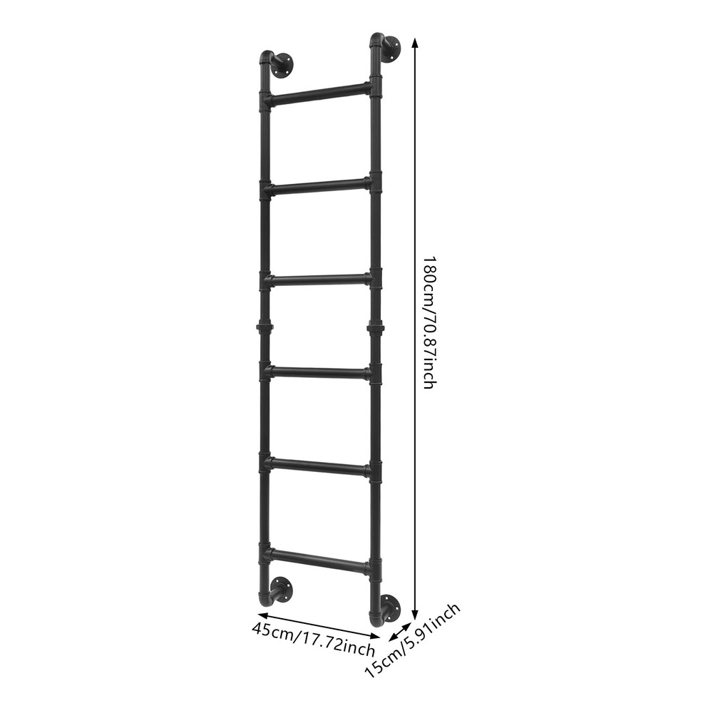 Wall-mounted 6-step Bunk Bed Ladder High Loft Attic Eight Steps Ladders Tool