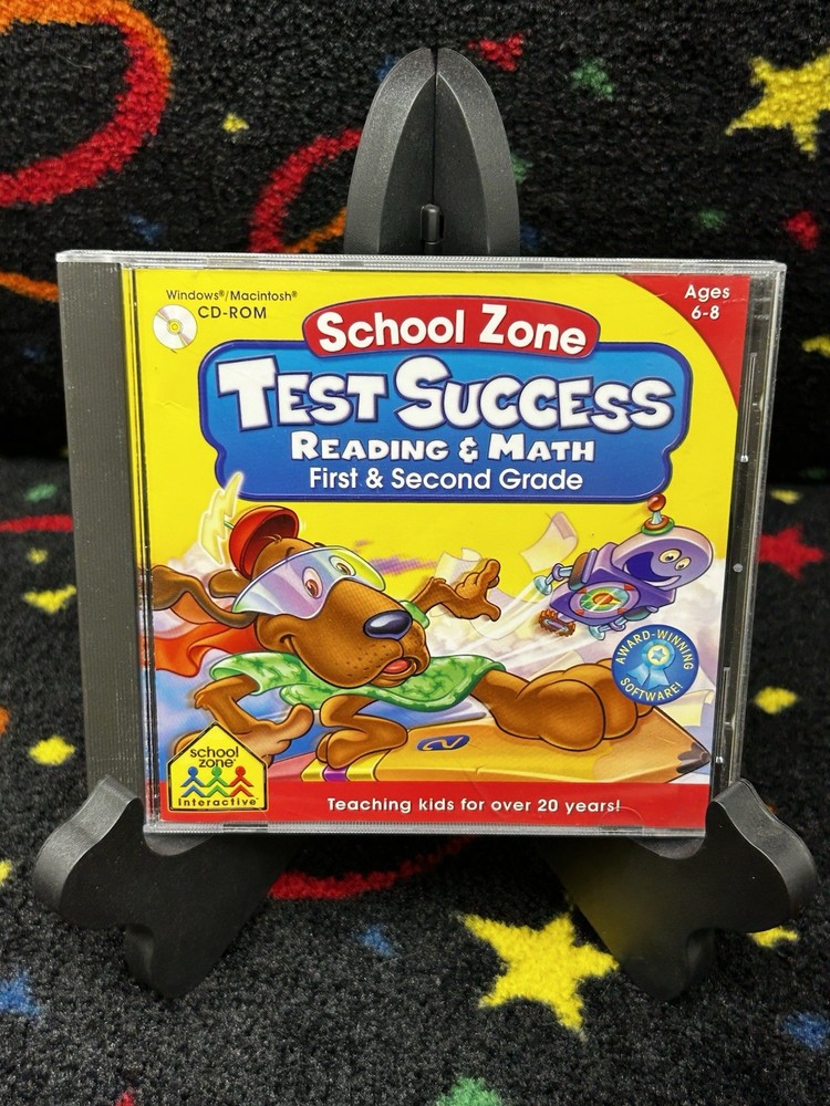 Kid’s Educational Software School Zone Test Success Reading Math 1st 2nd Grade
