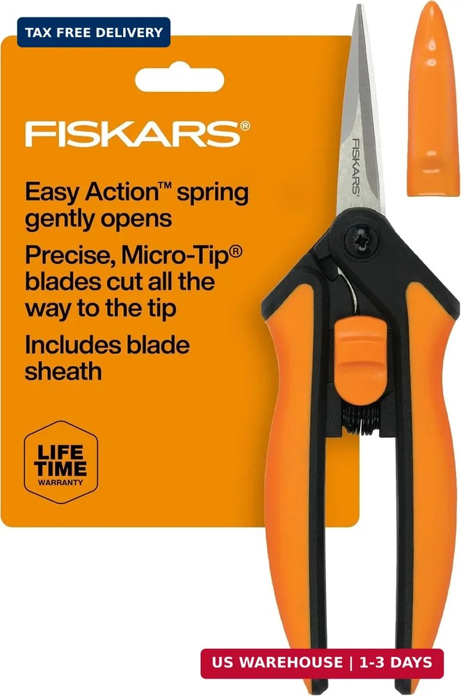 Fiskars 6" Pruning Scissors for Flower Stems, Herbs, Buds, and Small Plants, Gar