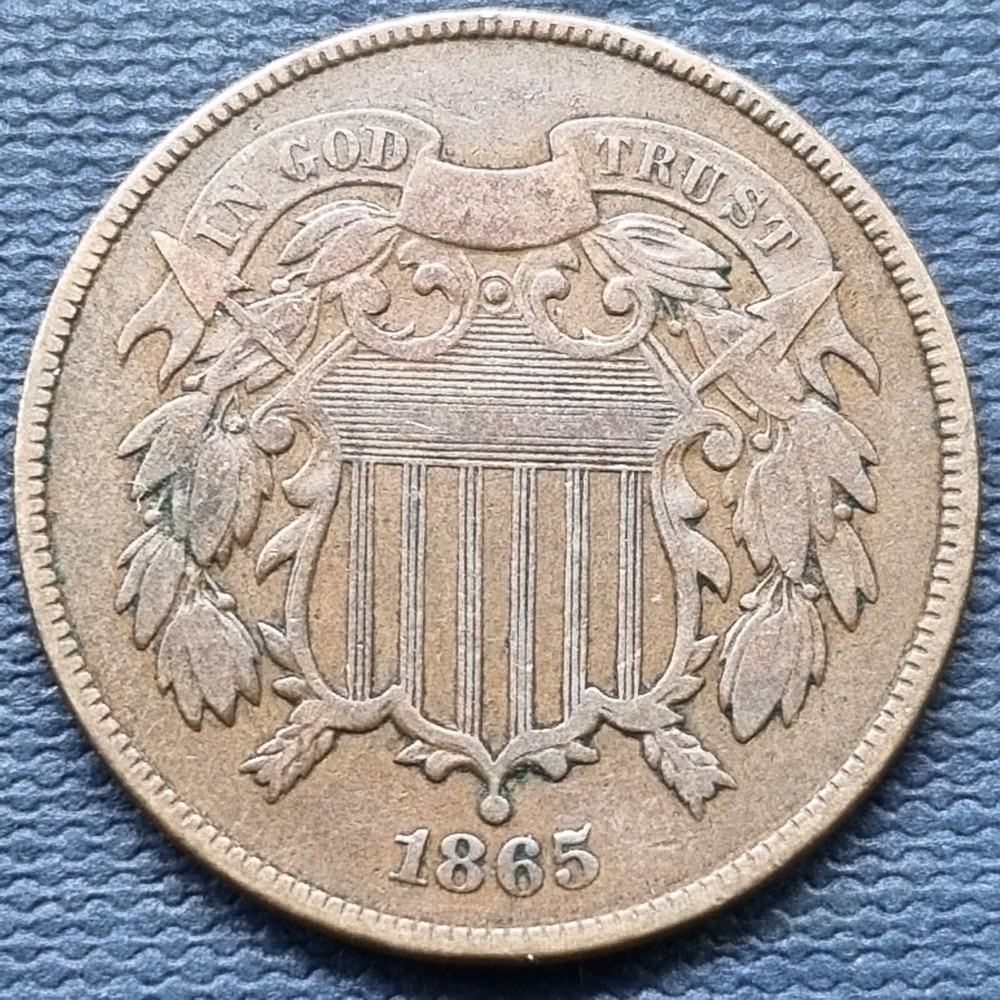 1865 Two Cent Piece 2c Better Grade VF - XF #76746