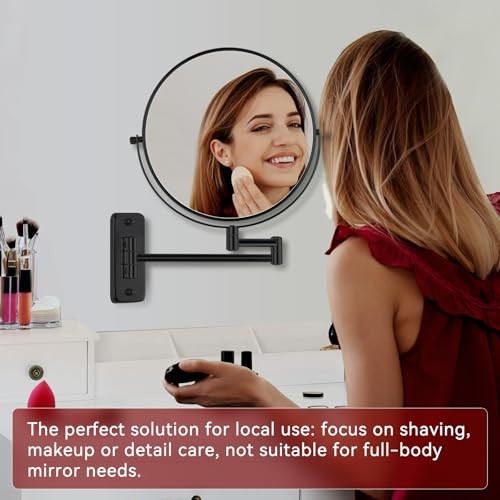 8” Wall Mount Makeup Mirror with 20X Strong Magnification, Double Sided