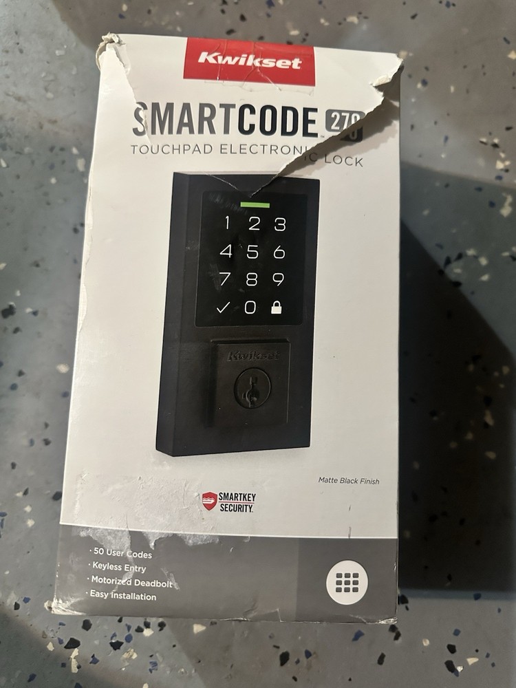 Kwikset SmartCode 270 Touchpad Electronic Lock Keyless Entry Matte Black