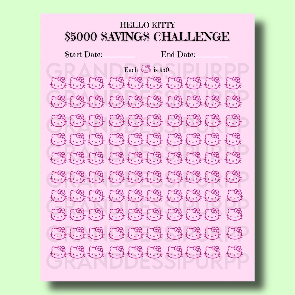 5K Hello Kitty Money Tracker
