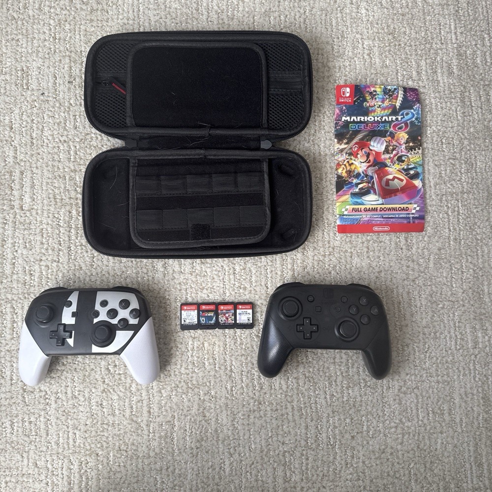 Nintendo Switch Bundle with Case, Controllers, Mario Kart Deluxe Edition, +more!