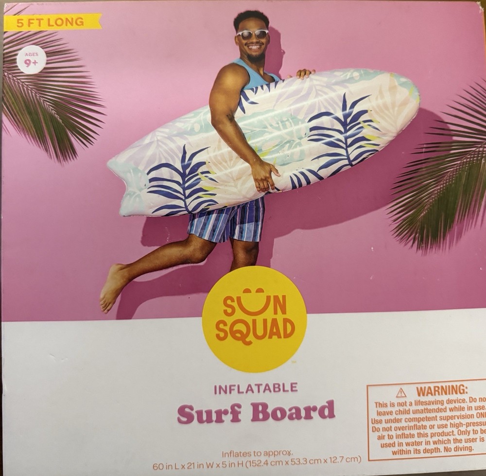 Sun Squad 5Ft Surfboard-shape float for a fun look