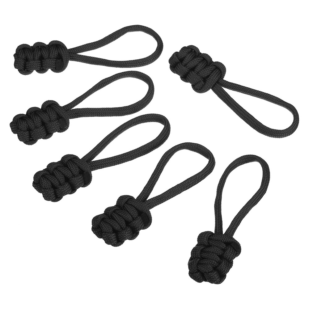 15pcs Zipper Pulls Replacement Extension Cord Handle Fix Pull Tab Black