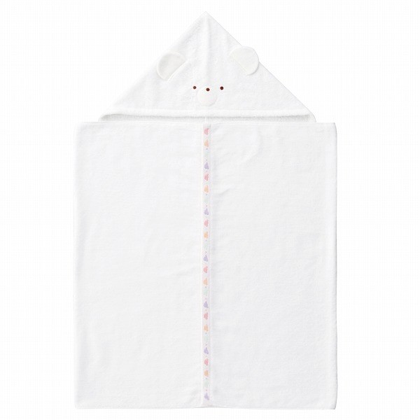 Hooded Bath Towel, Pastel White