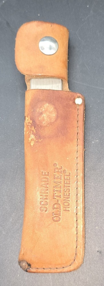 Schrade Old Timer Chisel Point Honesteel 7" w/Leather Sheath