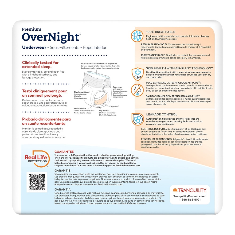 Tranquility Disposable Underwear 2X-Large 48 Ct