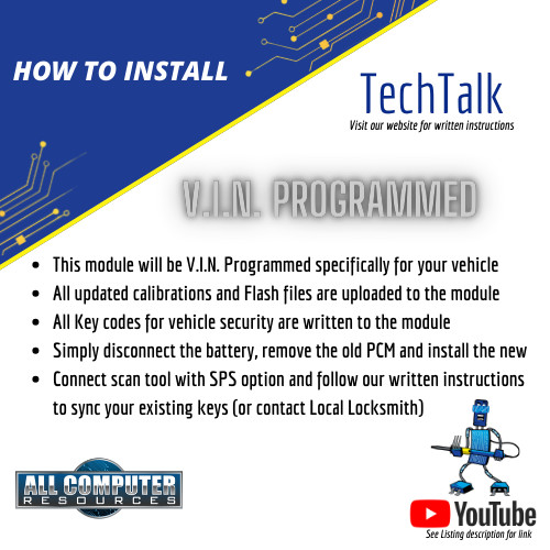 2018 Chevy Malibu 1.5L Engine Computer PCM ECM ECU