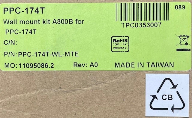 ADVANTECH PPC-174T-WL-MTE WALL MOUNT KIT FOR ALL PPC MODELS