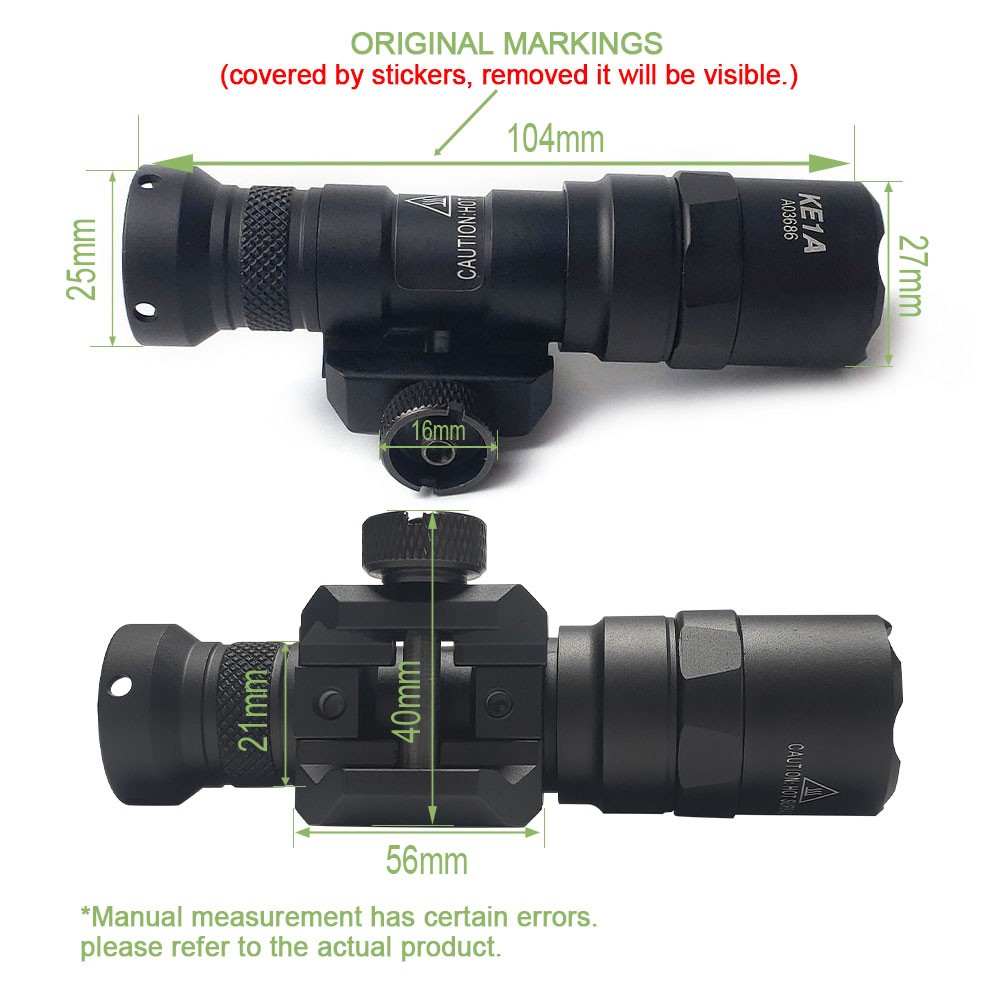 M600B M300B Mini Light LED Constant/Momentary weapon Flashlight with Tail Switch
