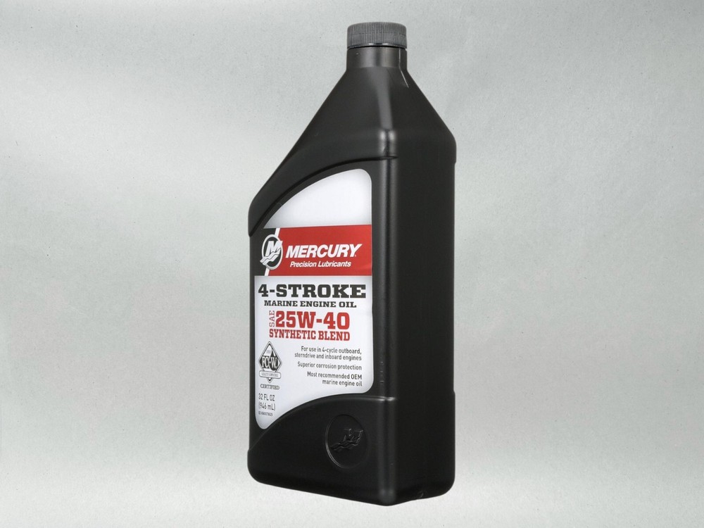 Mercury OEM SAE 25W-40 Synthetic Blend Marine Engine Oil Quart 8M0078629-2PACK