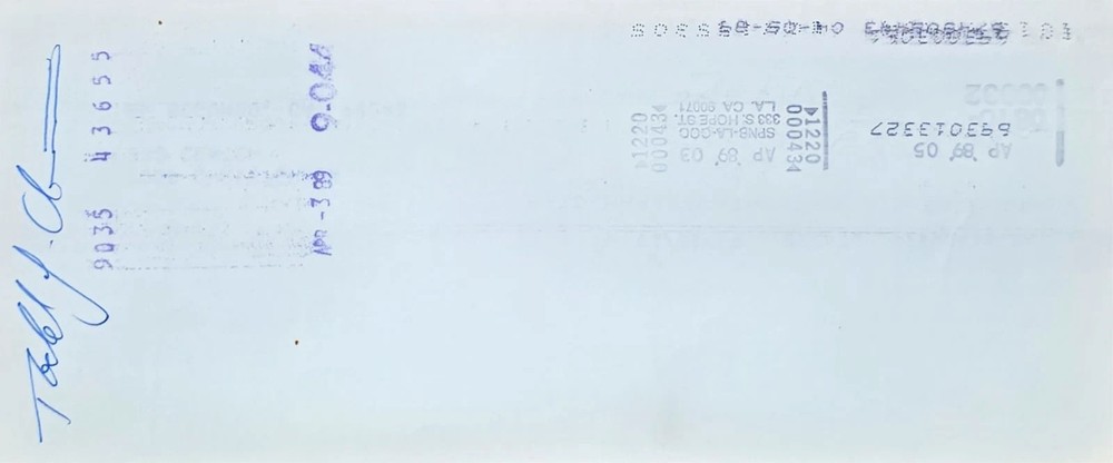 Check/Document - Todd Christensen - autographed signed