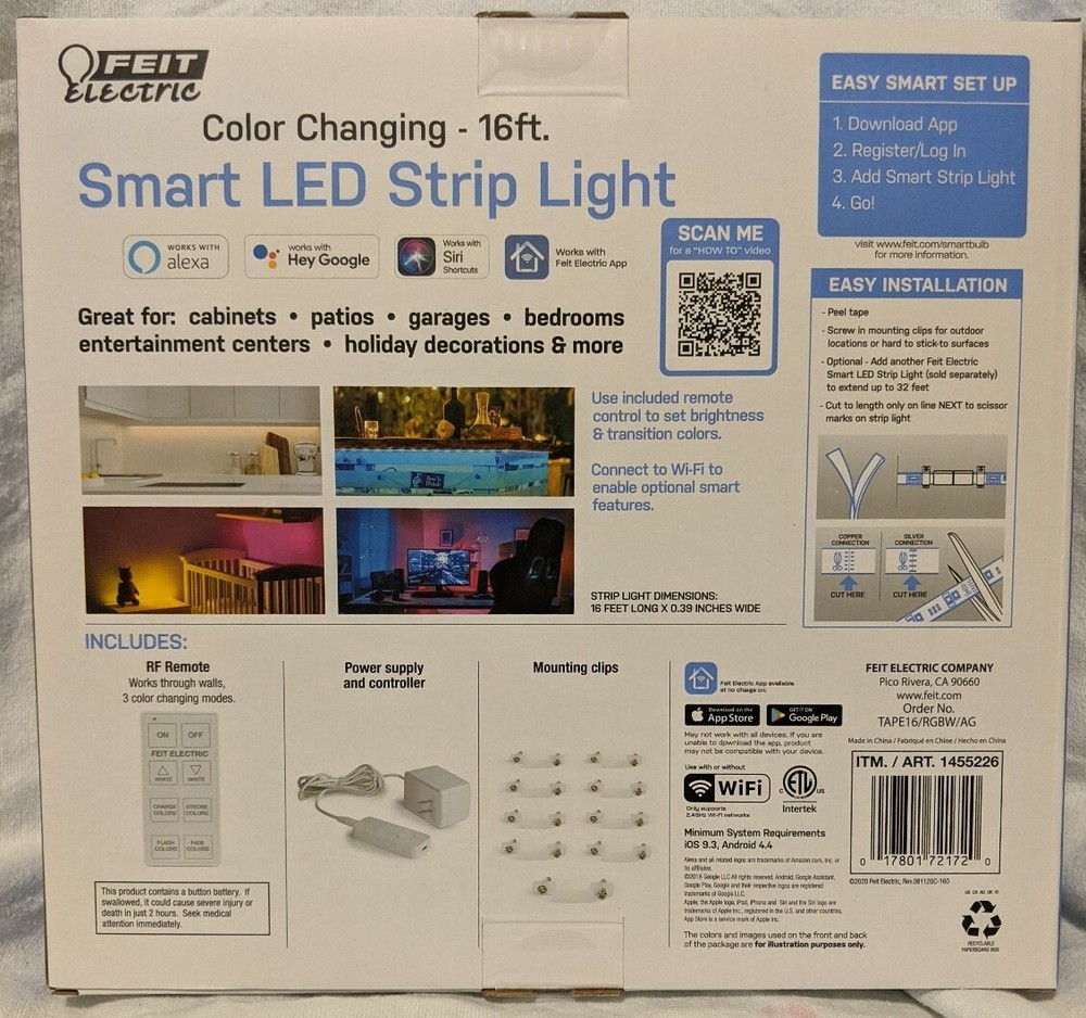 Feit Electric Smart LED Strip Lights 16 FT
