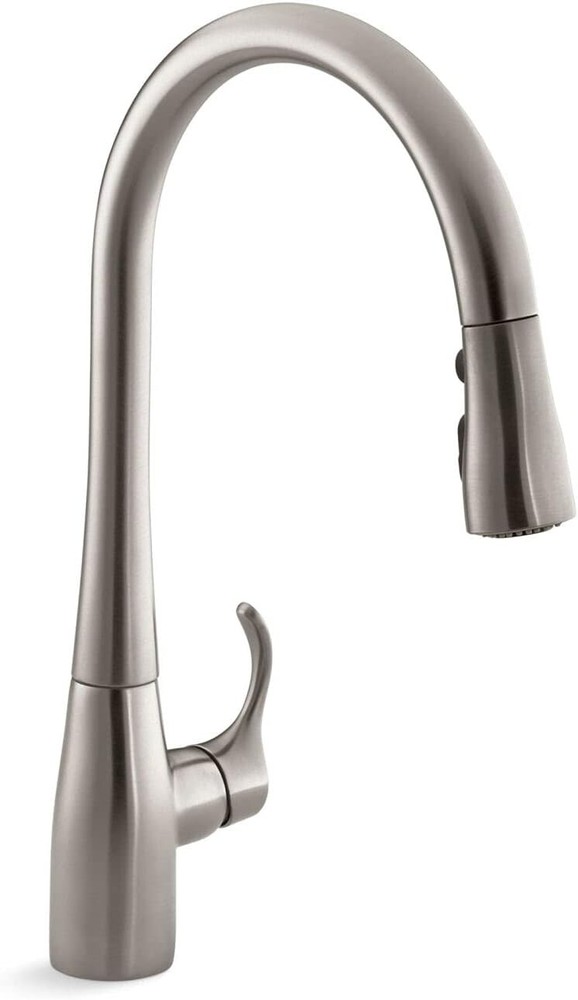 Kohler 596-VS Simplice Pull Down Kitchen Faucet 3-Spray Vibrant Stainless