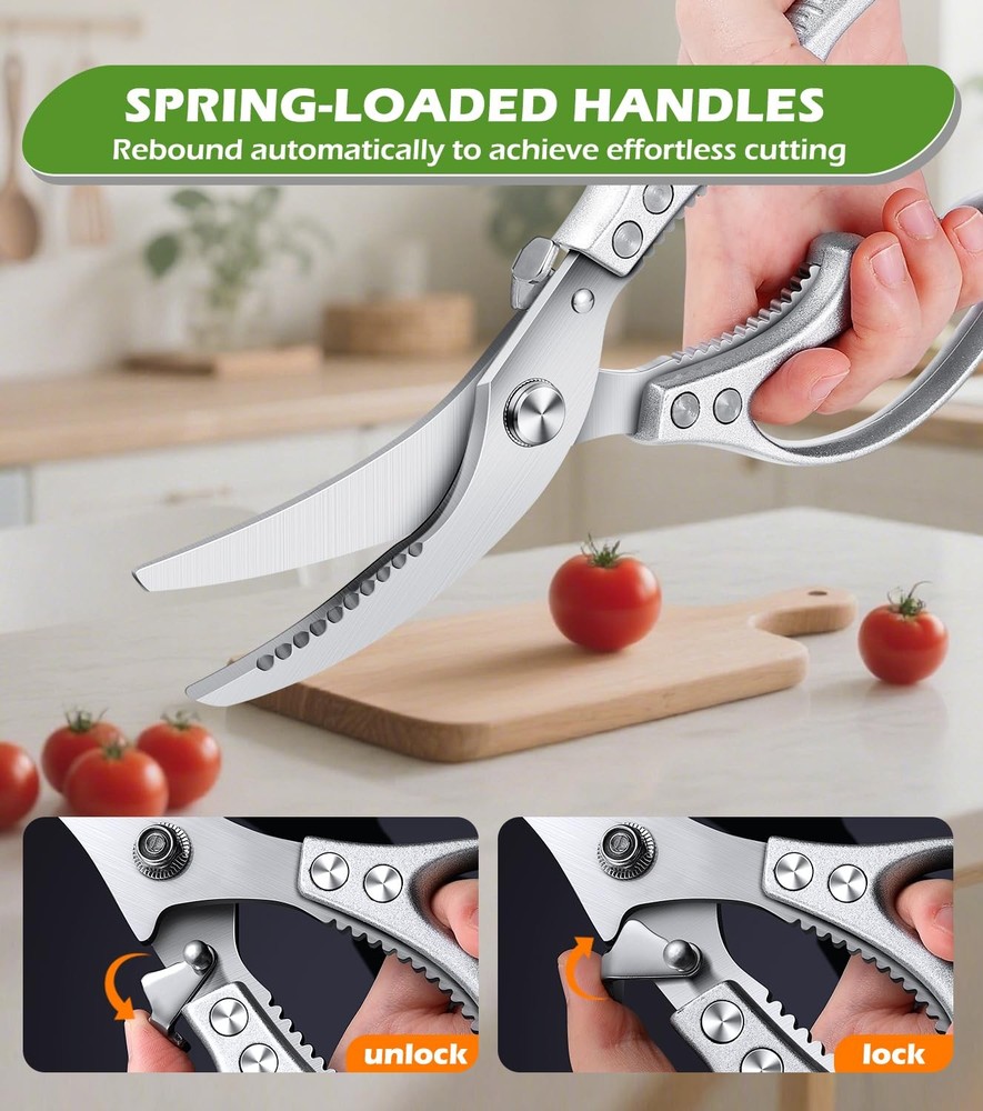 Poultry Shears – Heavy Duty Kitchen Shears Multipurpose Kitchen Scissors for...