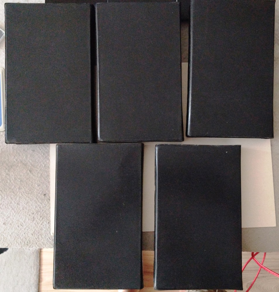 5 x VHS Video Tape Cases Bundle Black Boxes Storage Library Book Vintage
