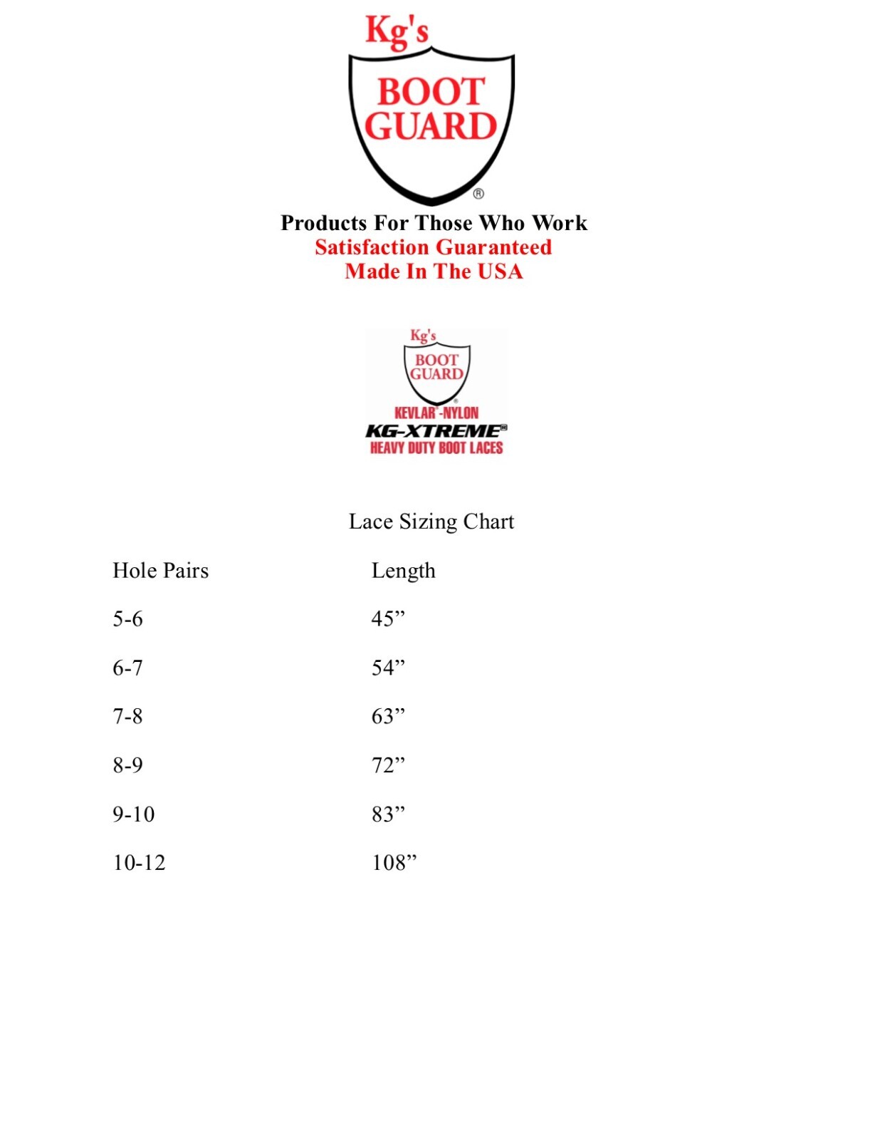 Kg's KG-XTREME Boot Laces Made With Kevlar and Nylon Made In The USA