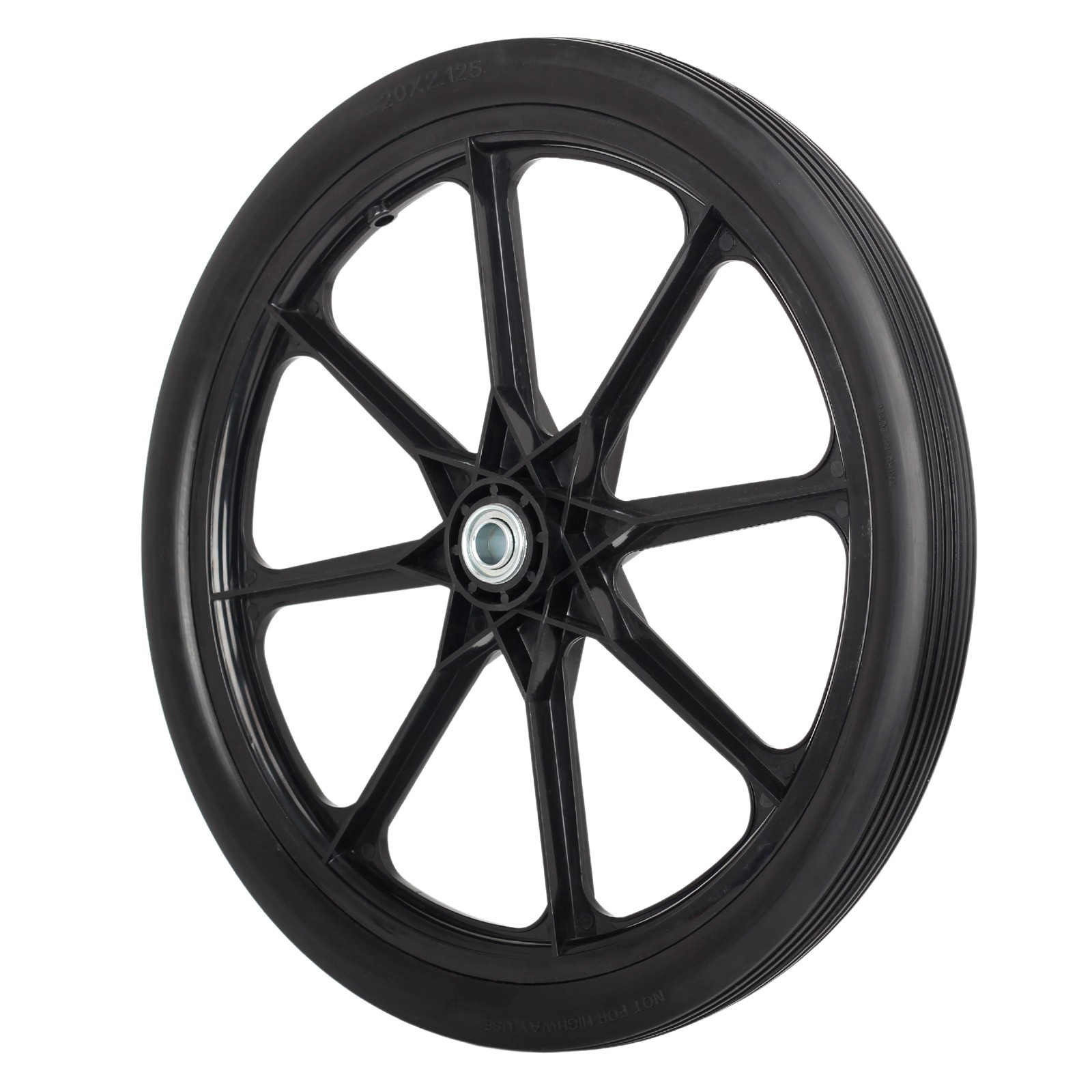 2-Pack 20" Flat Free Tire & Wheel For Rubbermaid Wheelbarrow, Garden Yard Cart