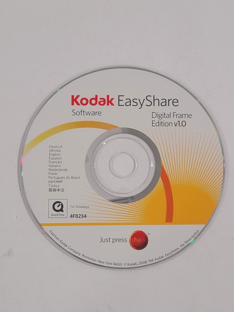 Kodak EasyShare Digital Frame Edition Software Version 1.0 Disc CD