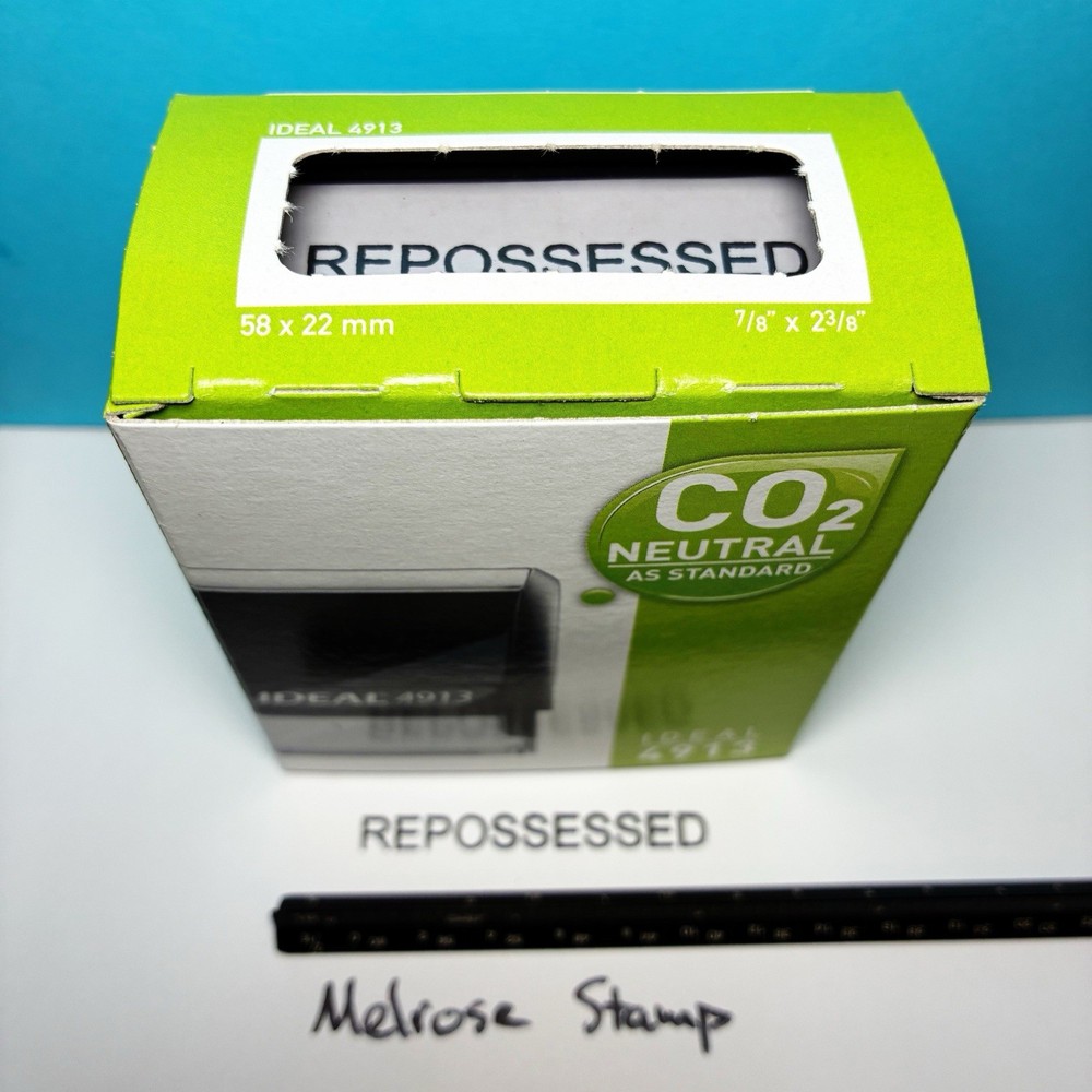 Repossessed Rubber Stamp Black Ink Self Inking Ideal 4913