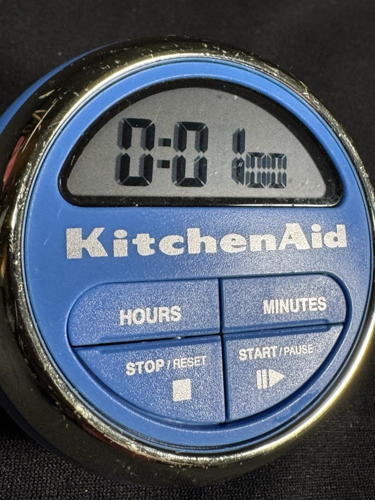 KitchenAid Digital Kitchen Timer OEM Easy to Read Countertop Blue & Chrome