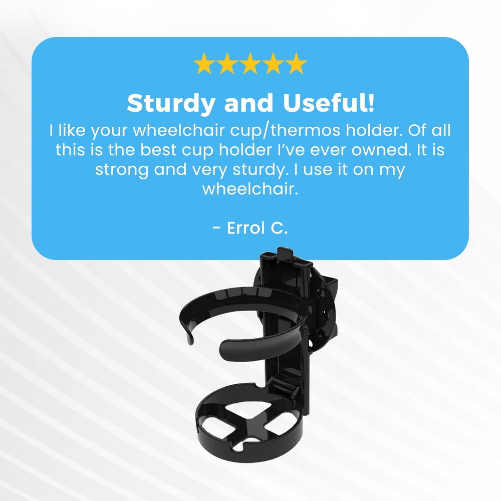 Mobility Cup Holder - Compatible with Wheelchair, Walker, Rollator