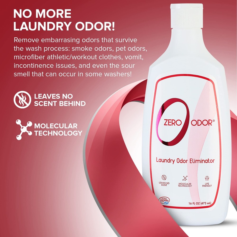 Zero Odor – Laundry Odor Eliminator - Permanently Eliminate laundry Odor &