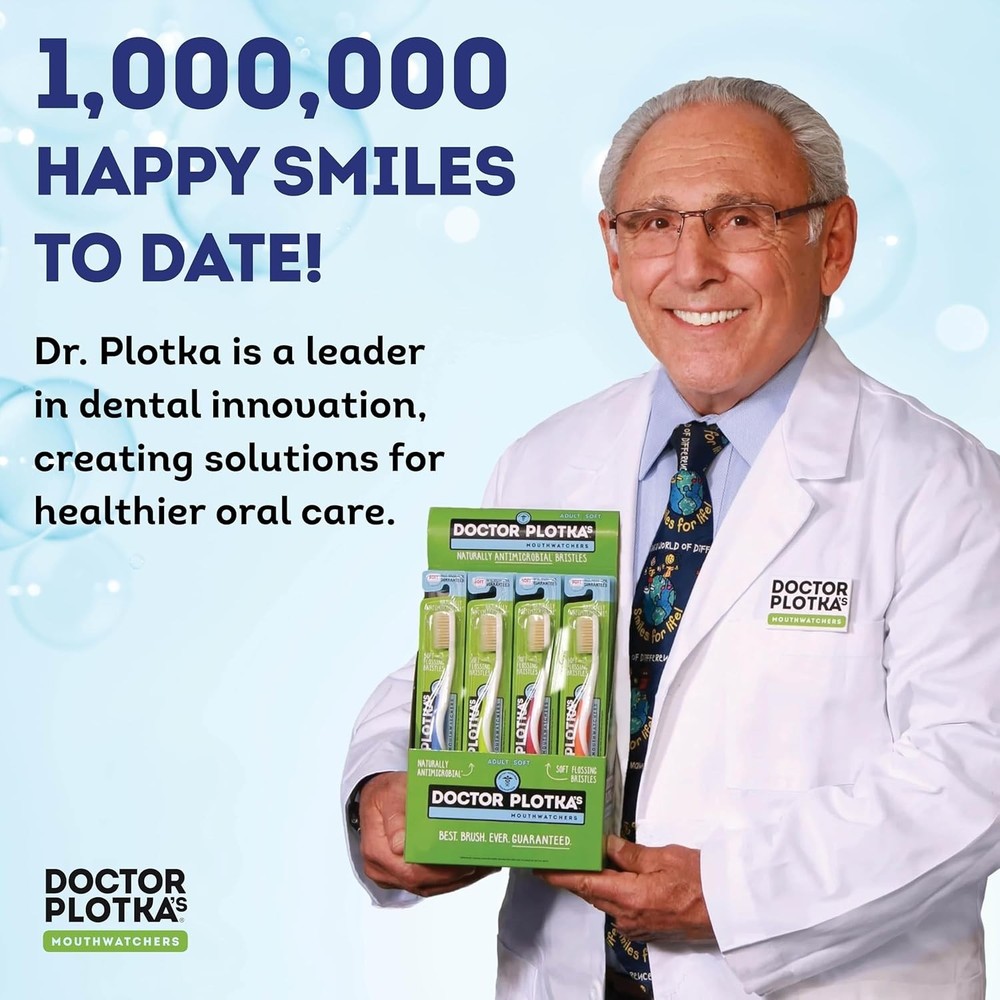 Dr. Plotka's Eco-Friendly Soft Flossing Toothbrush Set - 2 Pack for Adults